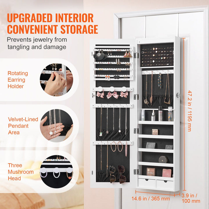 Professional Mirror Jewelry Armoire