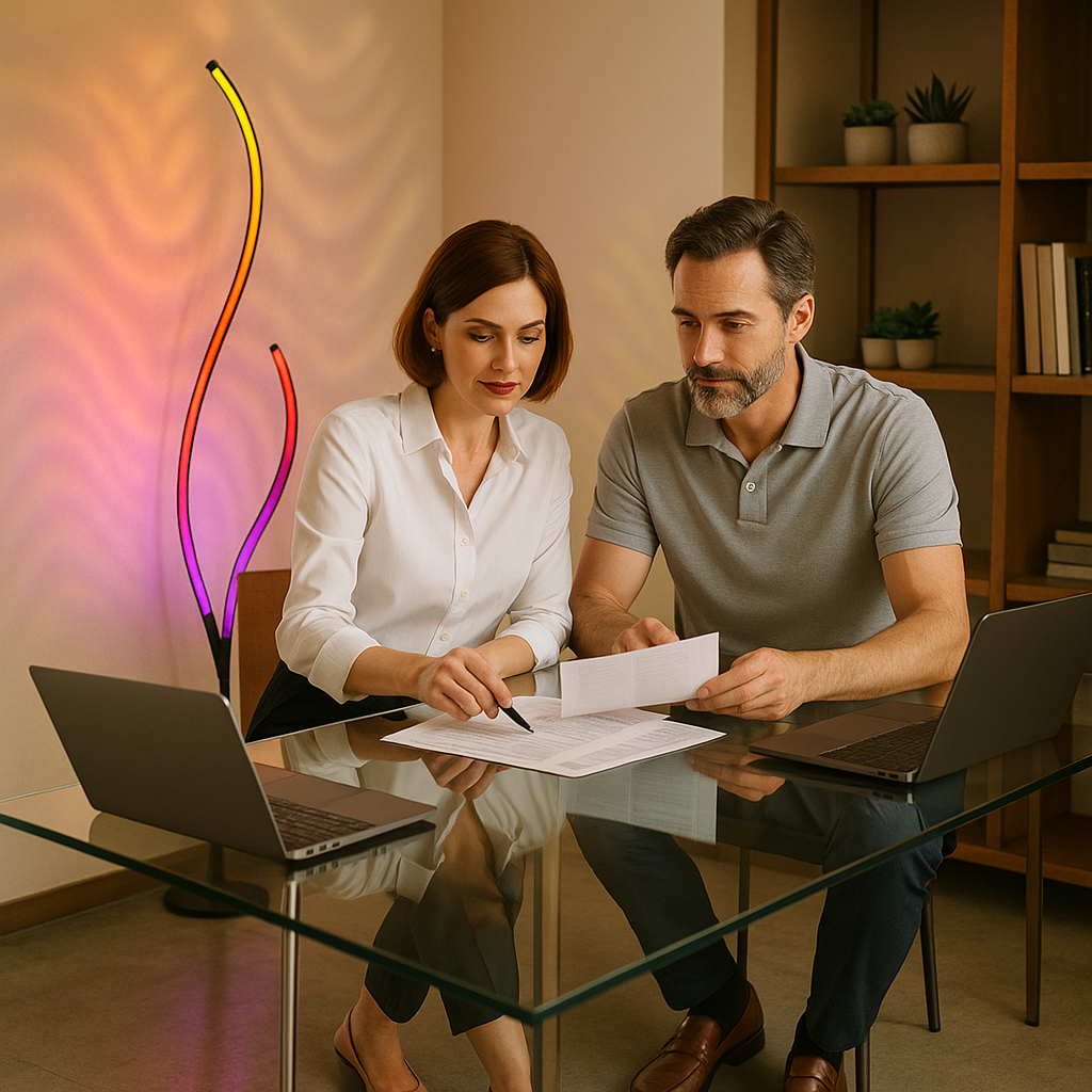 RGBCW Ripple Floor Lamp