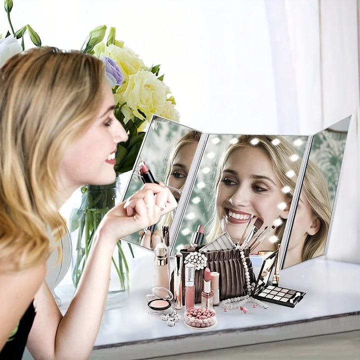2X-10X Magnification Makeup Mirror with LED Lights & 180° Adjustable Bracket - Perfect for Holiday Gifts! Christmas Decorations