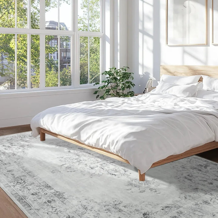 6x9 Washable Area Rug for Living Spaces, Large Bedroom Rugs, Vintage-Style Dining Room Floor Coverings, Non-Slip Soft Low Pile C