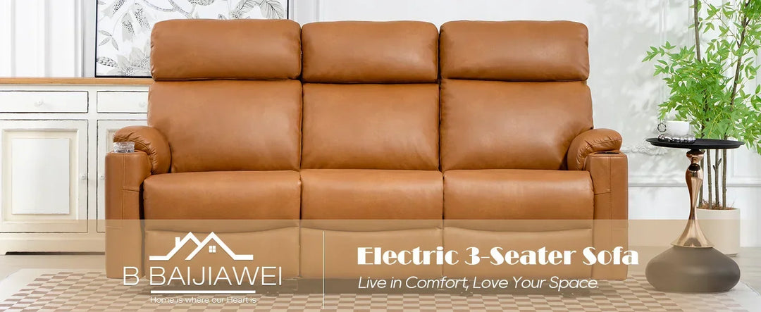 RPD4-3 seater recliner. PU leather recliner sofa. Home Theater Seating with flipped middle backrest. R