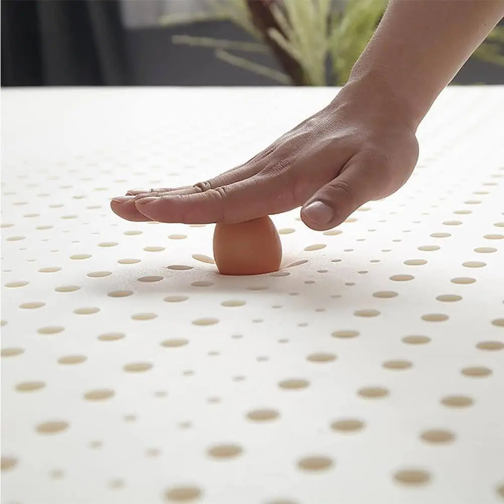 100% Natural Latex Mattress Soft Body Massage Mattress 7-Zone Comfort Queen Size Medium Firm 5cm Thick