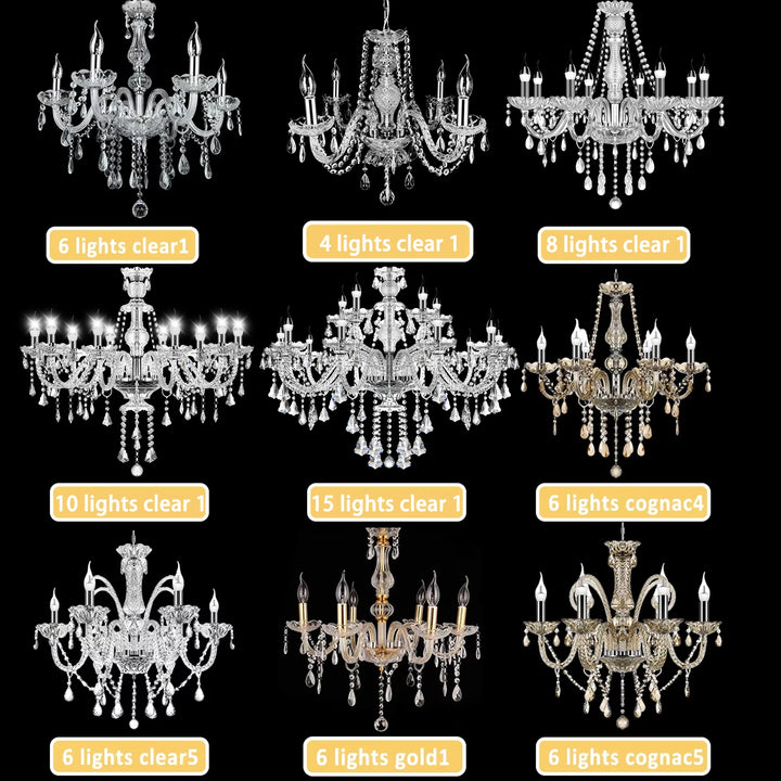 Classic 6 Lights Tassels Chandelier 6 Arms Crystal Lustre Light Modern Ceiling Light Lamp Lighting For Living Room Dining Room