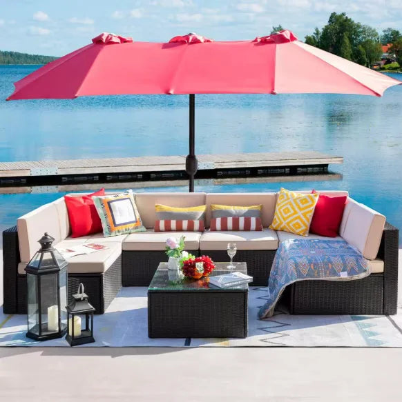 Patio Furniture Sectional Set Outdoor Lawn Conversation Sets,make you comfortable whether you are sitting or lying down