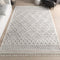 8x11 Ansley Moroccan Tassel Area Rug, Light Grey, High-Low Textured Bohemian Design, Plush High Pile, Stain Resistant