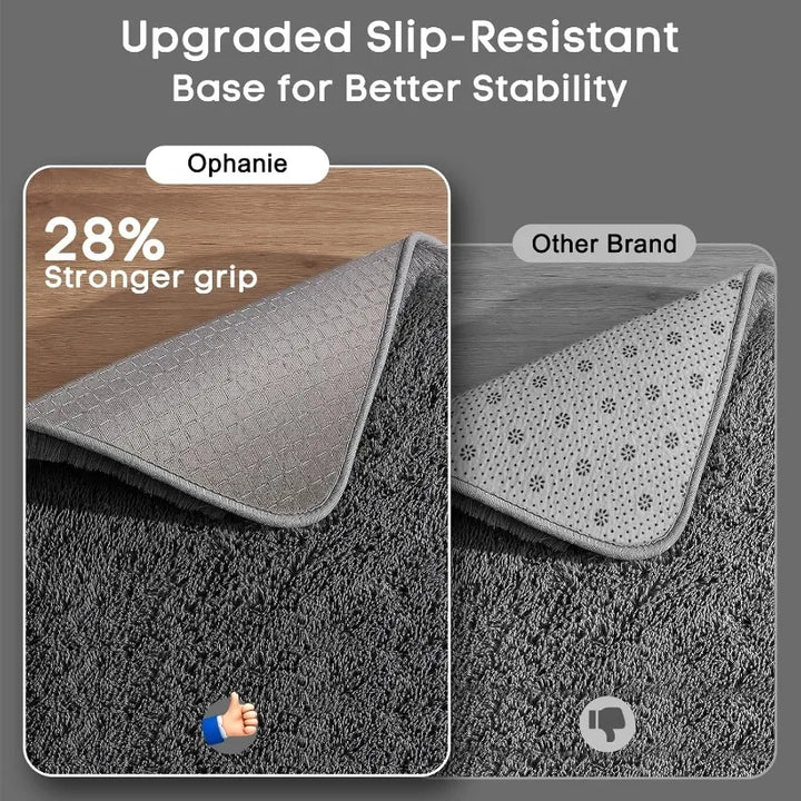 Area Rugs 9x12 Living Room, Large Grey Bedroom Carpet, Big Shag Indoor Thick Soft Nursery Rug, Gray Fluffy Carpets