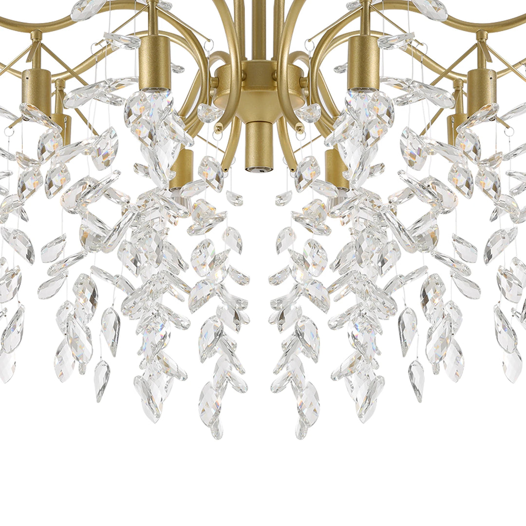 9-Arm Modern Crystal Pendant Lamp LED Chandelier Ceiling Lamp Chandelier Classic Metal For Bedroom Living Room  90*100cm