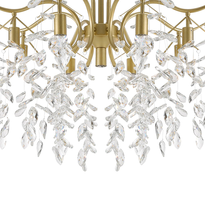 9-Arm Modern Crystal Pendant Lamp LED Chandelier Ceiling Lamp Chandelier Classic Metal For Bedroom Living Room  90*100cm