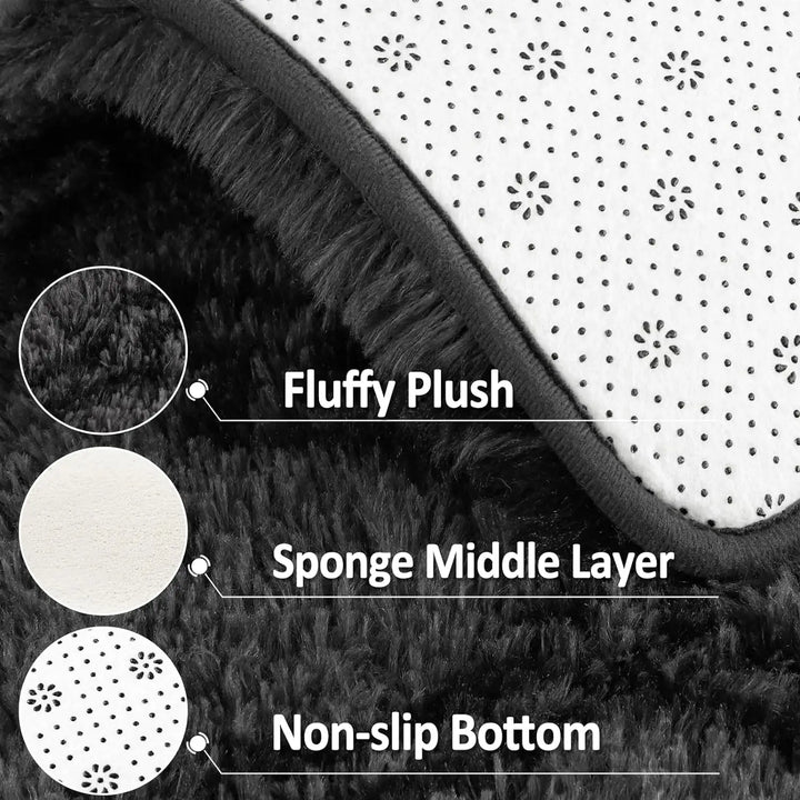 Large Shag Area Rugs for Bedroom Super Soft Plush Fluffy Carpets Living Room Rug Non-Slip Indoor Floor Rug for Kids Nursery Girl