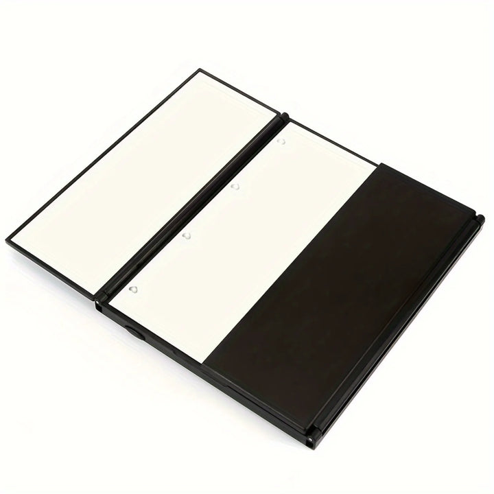 LED Tri-Fold Vanity Makeup Mirror - Illuminating Tabletop Mirror with Adjustable Brightness, Portable Design, Perfect for Beauty