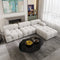 Sdorens Sectional Sofa Living Room Sofas L-Shaped Velvet Couch with Reversible Ottoman Convertible Modern Design Couch Sofa