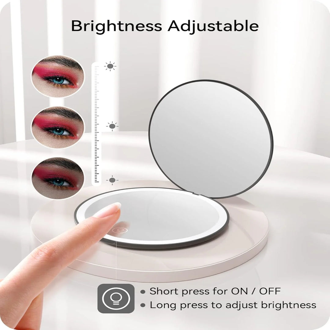 Compact Mirror with Light for Purses - Small Travel Mirror - 1x/ 2X Magnified Pocket Mirror with Light, to My Daughter Compact M