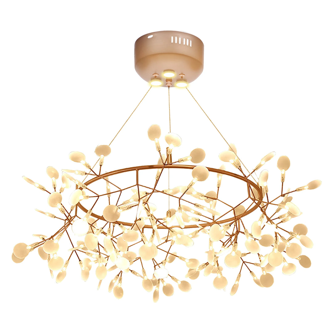 40W Modern Ceiling Mounted Chandelier 135* LED Light Beads Rose Gold Chandelier Suitable for Dining Room, Living Room, Bedroom
