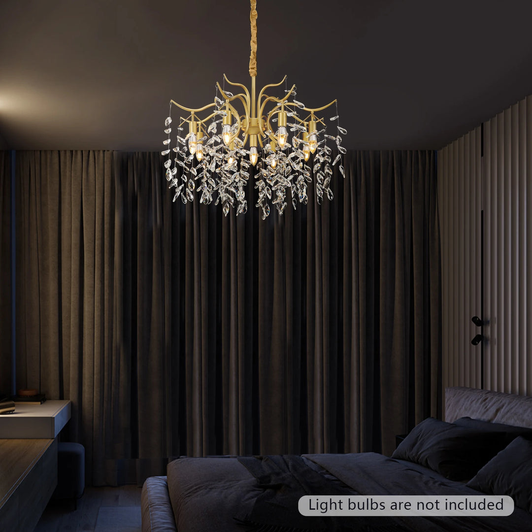 9-Arm Modern Crystal Pendant Lamp LED Chandelier Ceiling Lamp Chandelier Classic Metal For Bedroom Living Room  90*100cm