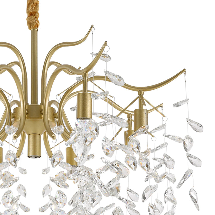 9-Arm Modern Crystal Pendant Lamp LED Chandelier Ceiling Lamp Chandelier Classic Metal For Bedroom Living Room  90*100cm