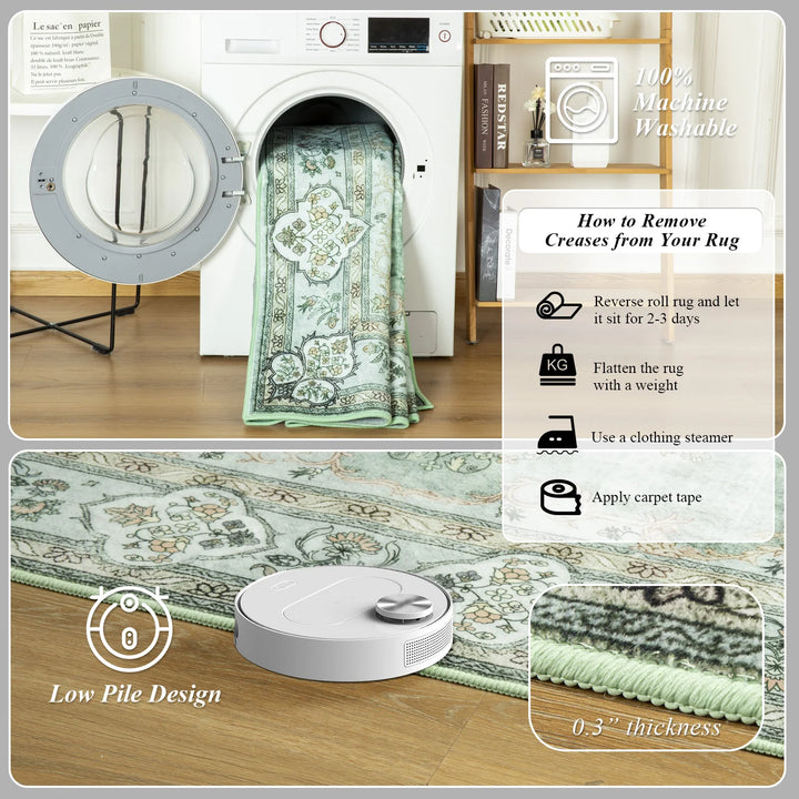 Area Rugs for Living Room Elegant Floral Traditional Faux Wool Area Rug