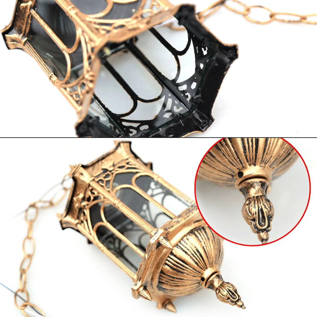 Industrial Pendant Light, Antique Bronze Cage Design With E27 Bulb Holder, IP44 Waterproof