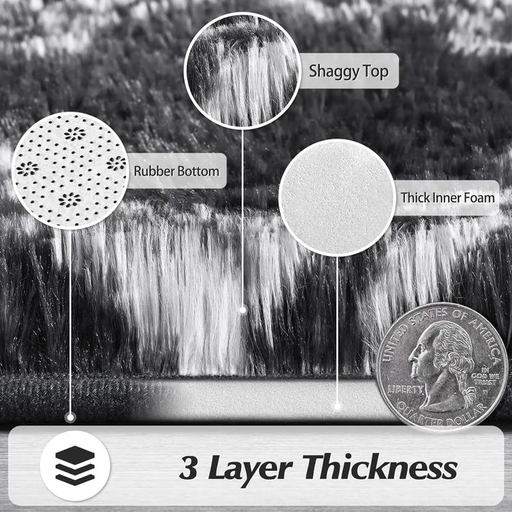 Large Shag Area Rugs for Bedroom Super Soft Plush Fluffy Carpets Living Room Rug Non-Slip Indoor Floor Rug for Kids Nursery Girl