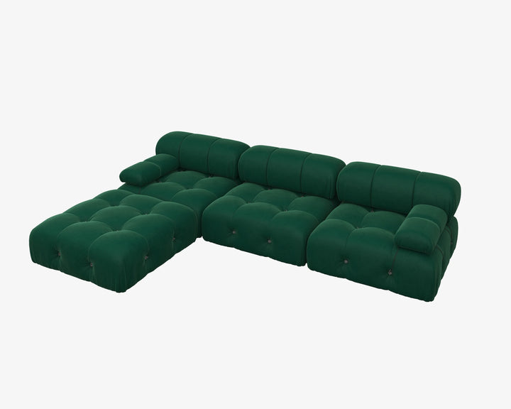 Sdorens Sectional Sofa Living Room Sofas L-Shaped Velvet Couch with Reversible Ottoman Convertible Modern Design Couch Sofa