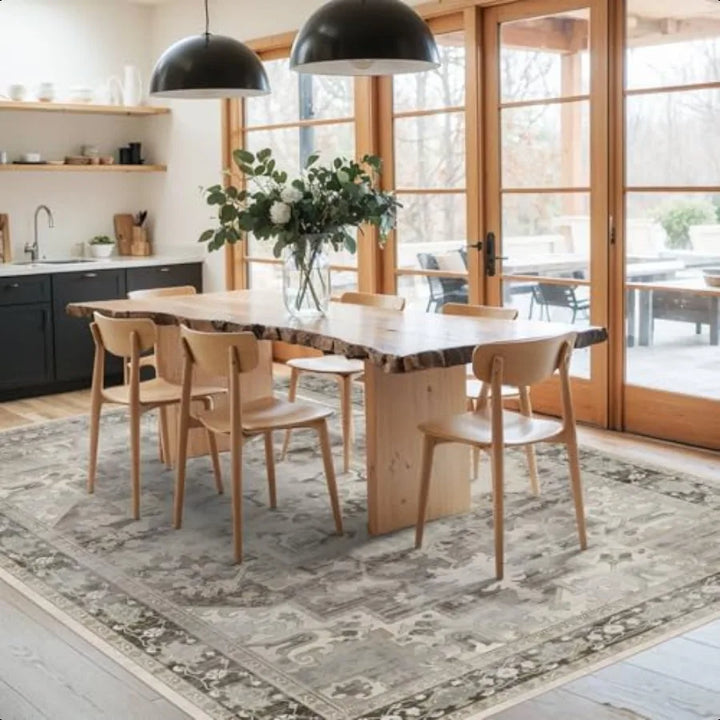 5X7 Washable Area Rug for Living Room  Large Boho Rugs for Office Dining Room Room Farmhouse Durable Low Pile Non Slip Carpet f