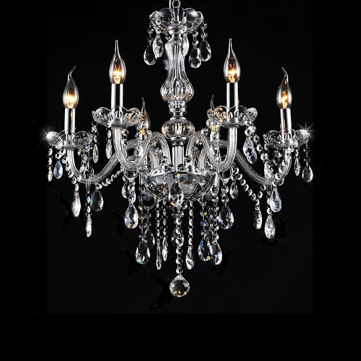 Classic 6 Lights Tassels Chandelier 6 Arms Crystal Lustre Light Modern Ceiling Light Lamp Lighting For Living Room Dining Room