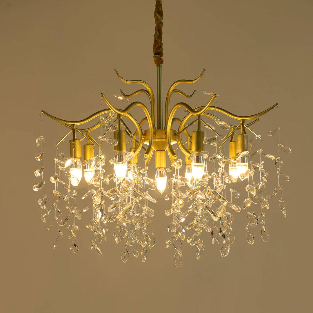 9-Arm Modern Crystal Pendant Lamp LED Chandelier Ceiling Lamp Chandelier Classic Metal For Bedroom Living Room  90*100cm