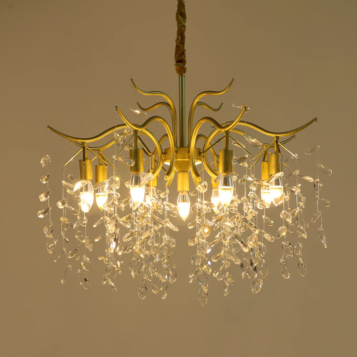 9-Arm Modern Crystal Pendant Lamp LED Chandelier Ceiling Lamp Chandelier Classic Metal For Bedroom Living Room  90*100cm