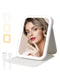 LED Makeup Mirror Portable Travel Lighted Beauty Mirror, 3 Color Lighting, Dimmable Touch Screen, Rechargeable Tabletop LED Fold