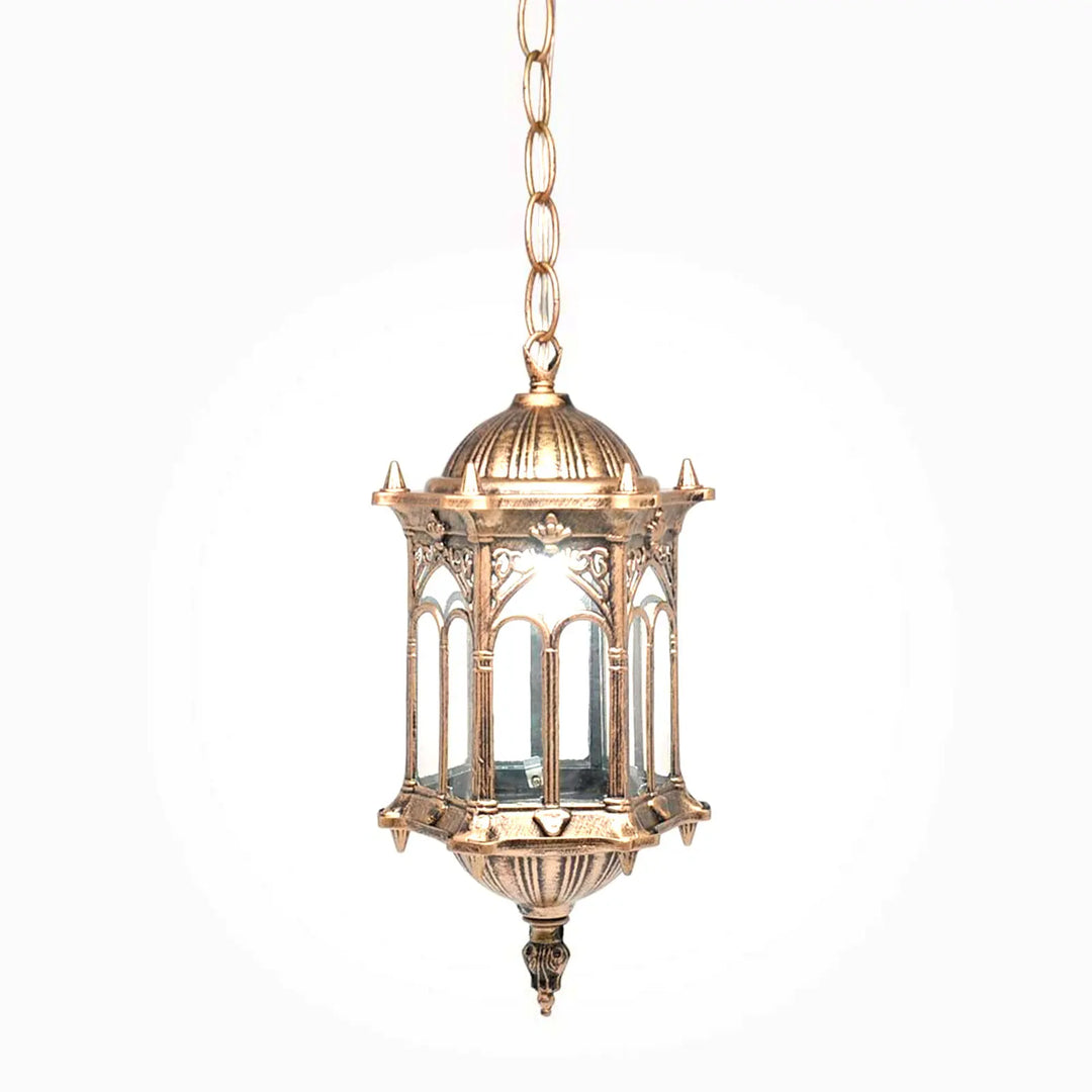 Industrial Pendant Light, Antique Bronze Cage Design With E27 Bulb Holder, IP44 Waterproof