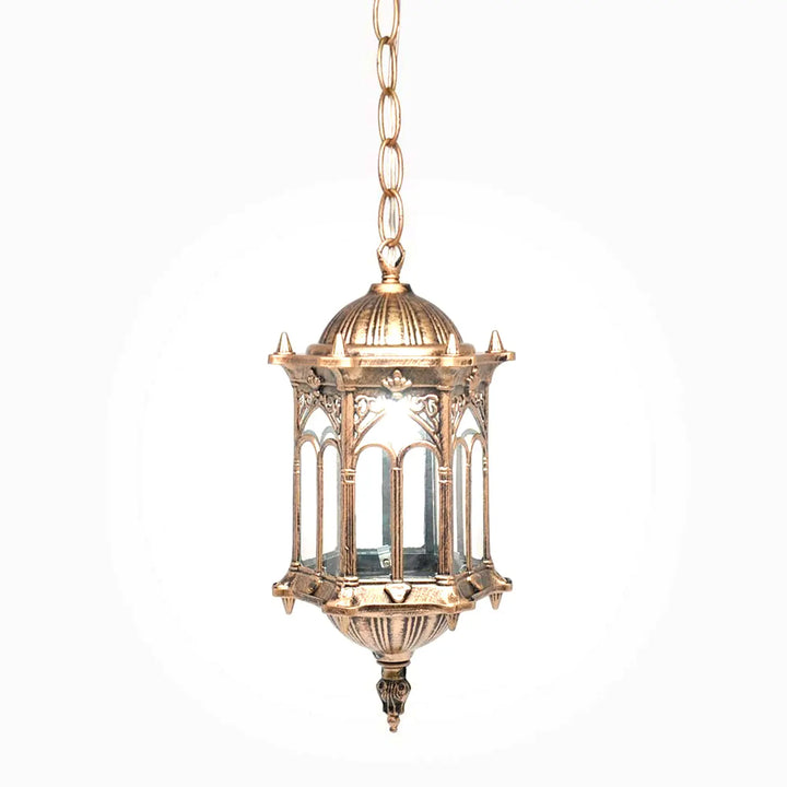 Industrial Pendant Light, Antique Bronze Cage Design With E27 Bulb Holder, IP44 Waterproof
