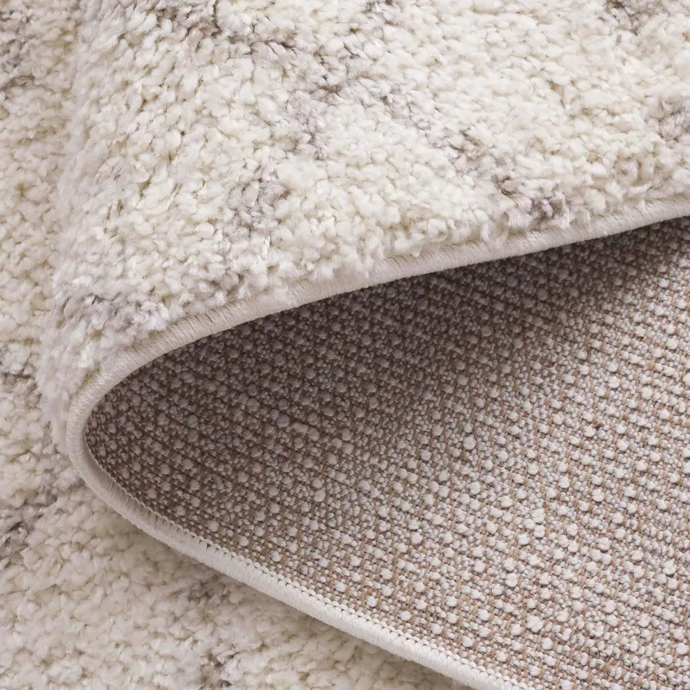 NEW-Large Area Rug 8x10 - Ivory & Beige, Moroccan Design, Non-Shedding & Easy Cleaning, Ultra Plush Thick Pile -High quality