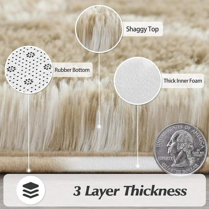 Large Shag Area Rugs for Bedroom Super Soft Plush Fluffy Carpets Living Room Rug Non-Slip Indoor Floor Rug for Kids Nursery Girl