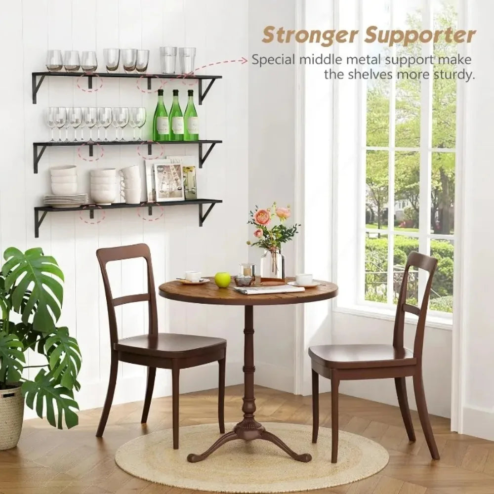 48 Inches Long Floating Book Shelves for Wall Set of 3, Black Wall Bookshelves for Living Room, Hot-Sell!-NEW