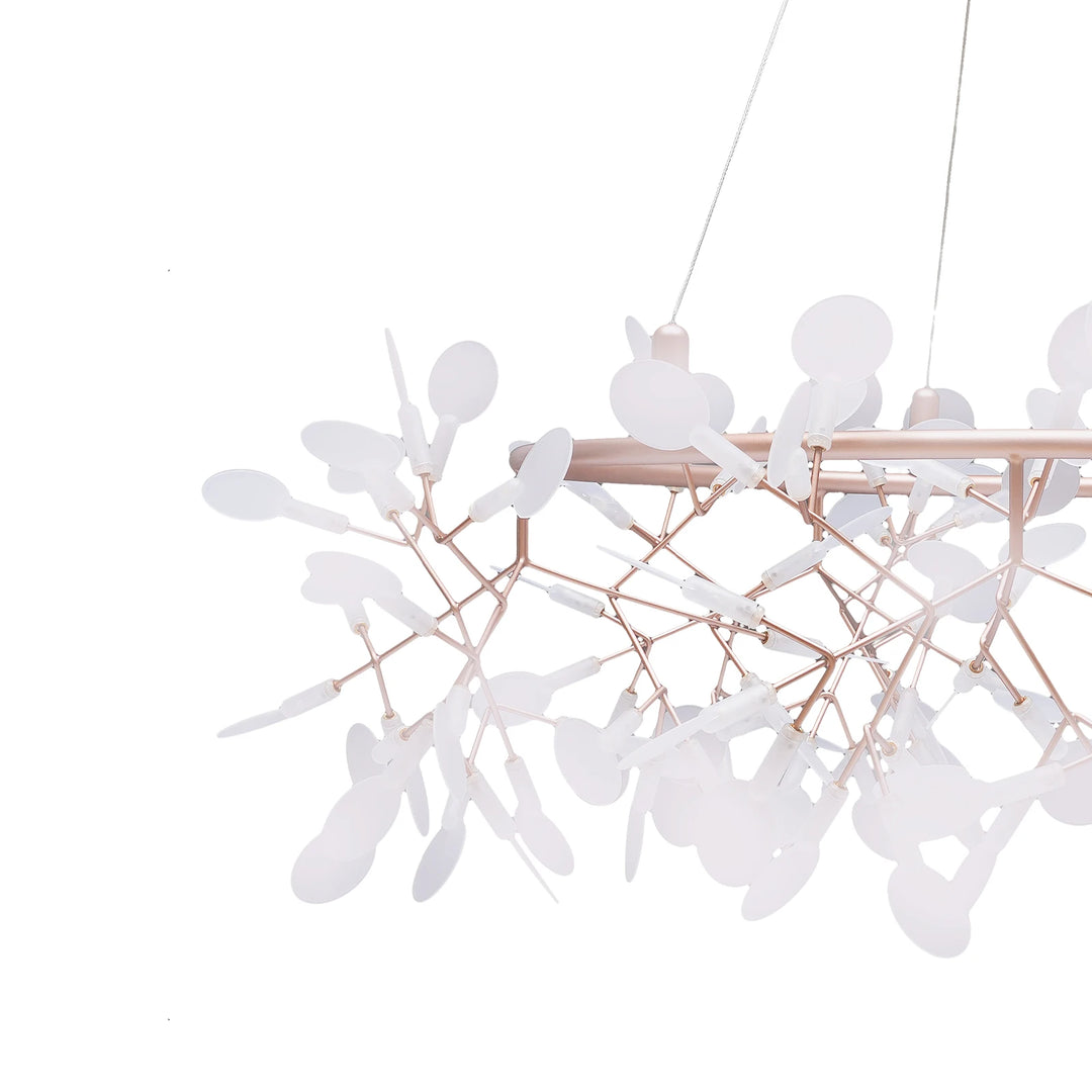 40W Modern Ceiling Mounted Chandelier 135* LED Light Beads Rose Gold Chandelier Suitable for Dining Room, Living Room, Bedroom