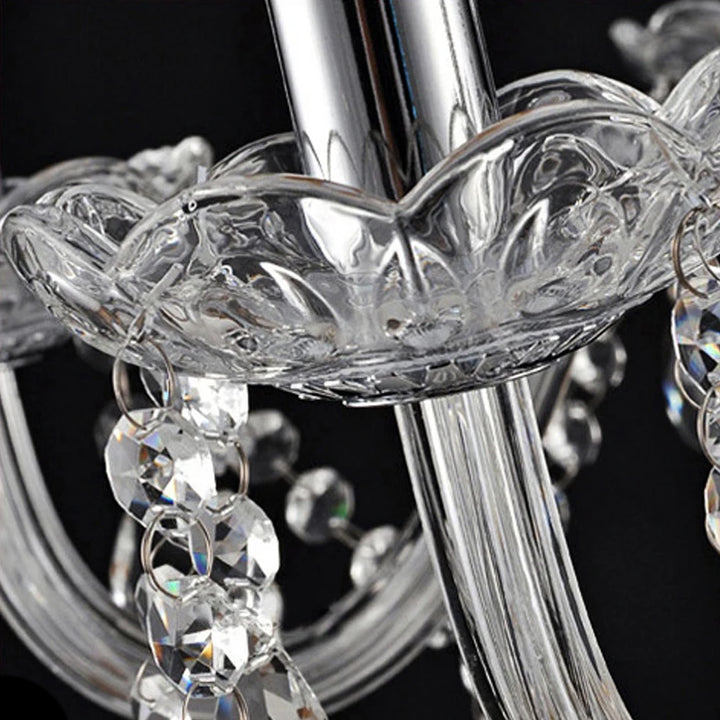 Classic 6 Lights Tassels Chandelier 6 Arms Crystal Lustre Light Modern Ceiling Light Lamp Lighting For Living Room Dining Room