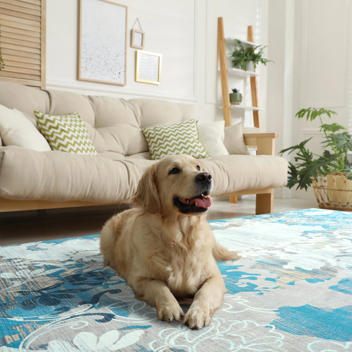 Area Rugs for Living Room Elegant Floral Traditional Faux Wool Area Rug