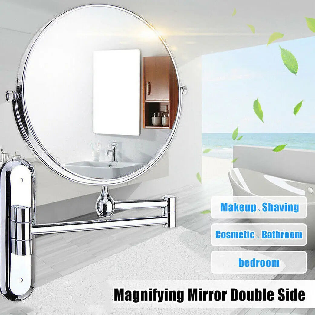 10X Magnifying Wall Mounted Mirror 360 Swivel Makeup Mirror 8" Double Sided Vanity Bathroom Mirror Shaving