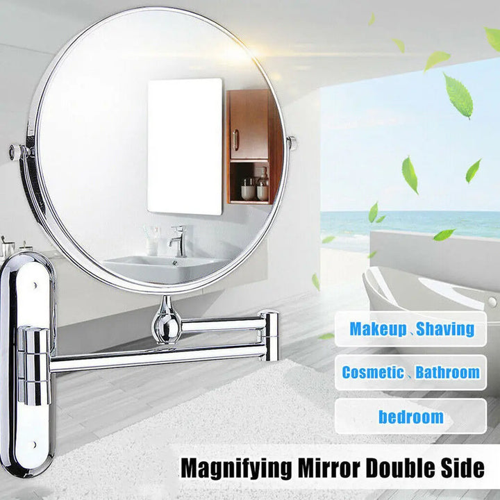10X Magnifying Wall Mounted Mirror 360 Swivel Makeup Mirror 8" Double Sided Vanity Bathroom Mirror Shaving