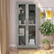 68" Height Curio Cabinet, Tall Glass Display Cabinet with Adjustable Shelves for Living Room, Trophy Display Case