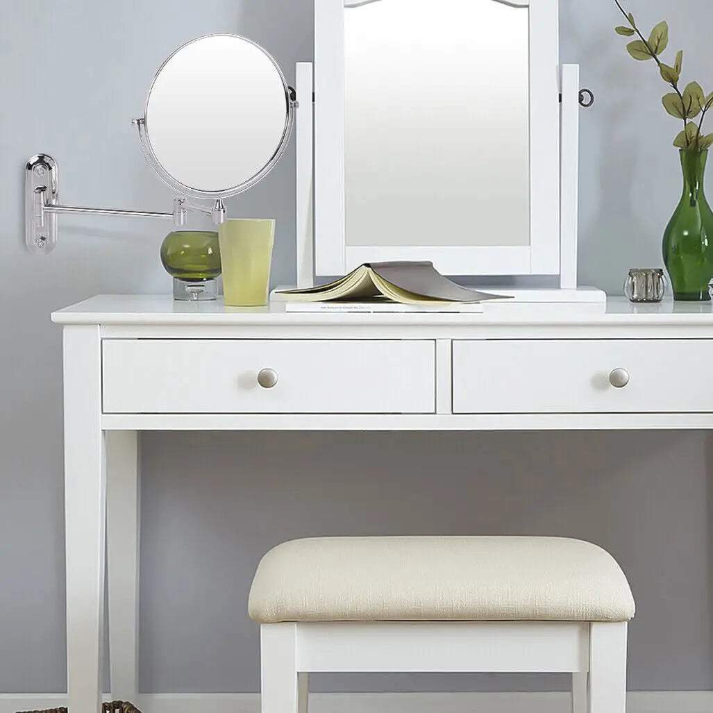 10X Magnifying Wall Mounted Mirror 360 Swivel Makeup Mirror 8" Double Sided Vanity Bathroom Mirror Shaving