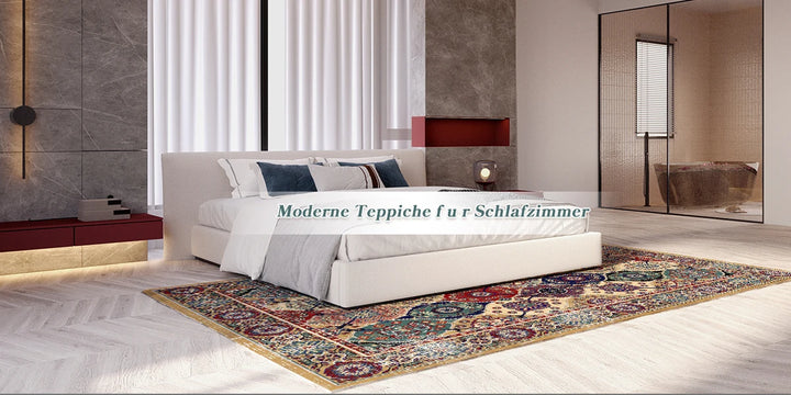 Washable Vintage Medallion Small Rug with Non-Slip BackingSoft and Stain ResistantNon-SheddingLow Plush Floor Rug Pad