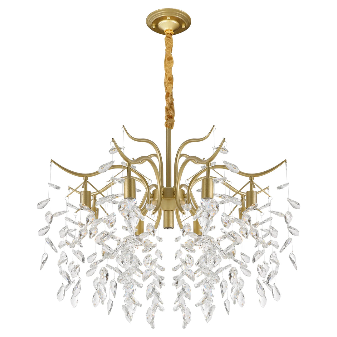 9-Arm Modern Crystal Pendant Lamp LED Chandelier Ceiling Lamp Chandelier Classic Metal For Bedroom Living Room  90*100cm