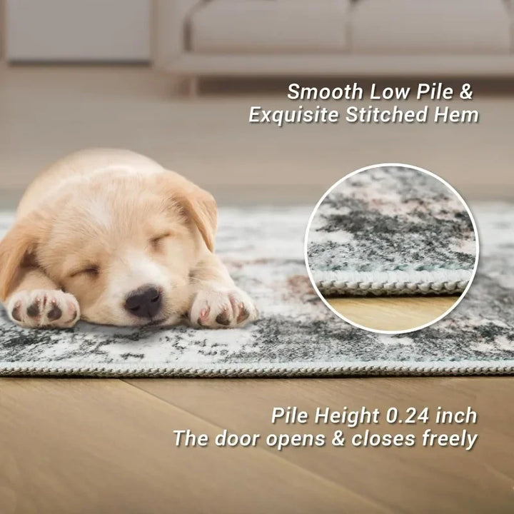 8x10 Area Rugs, Modern Abstract Washable Rug for Living Room, Stain Resistant Non-Shedding Distressed Area Rug