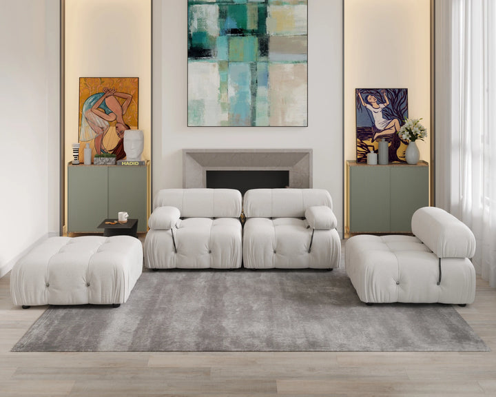 Sdorens Sectional Sofa Living Room Sofas L-Shaped Velvet Couch with Reversible Ottoman Convertible Modern Design Couch Sofa