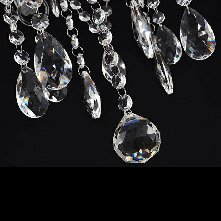 Classic 6 Lights Tassels Chandelier 6 Arms Crystal Lustre Light Modern Ceiling Light Lamp Lighting For Living Room Dining Room