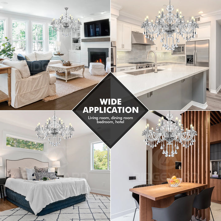 Classic 6 Lights Tassels Chandelier 6 Arms Crystal Lustre Light Modern Ceiling Light Lamp Lighting For Living Room Dining Room