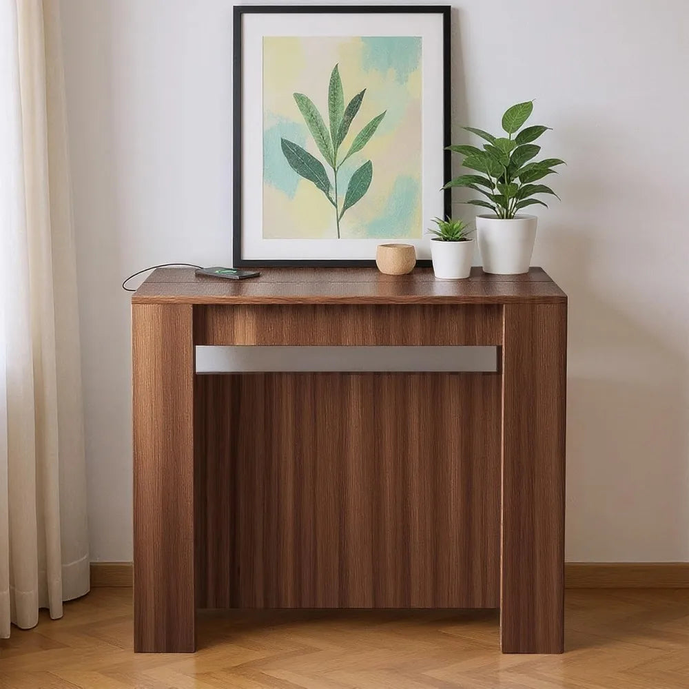 expandable dining table seats 2-12, space-saving design with storage for gatherings and events