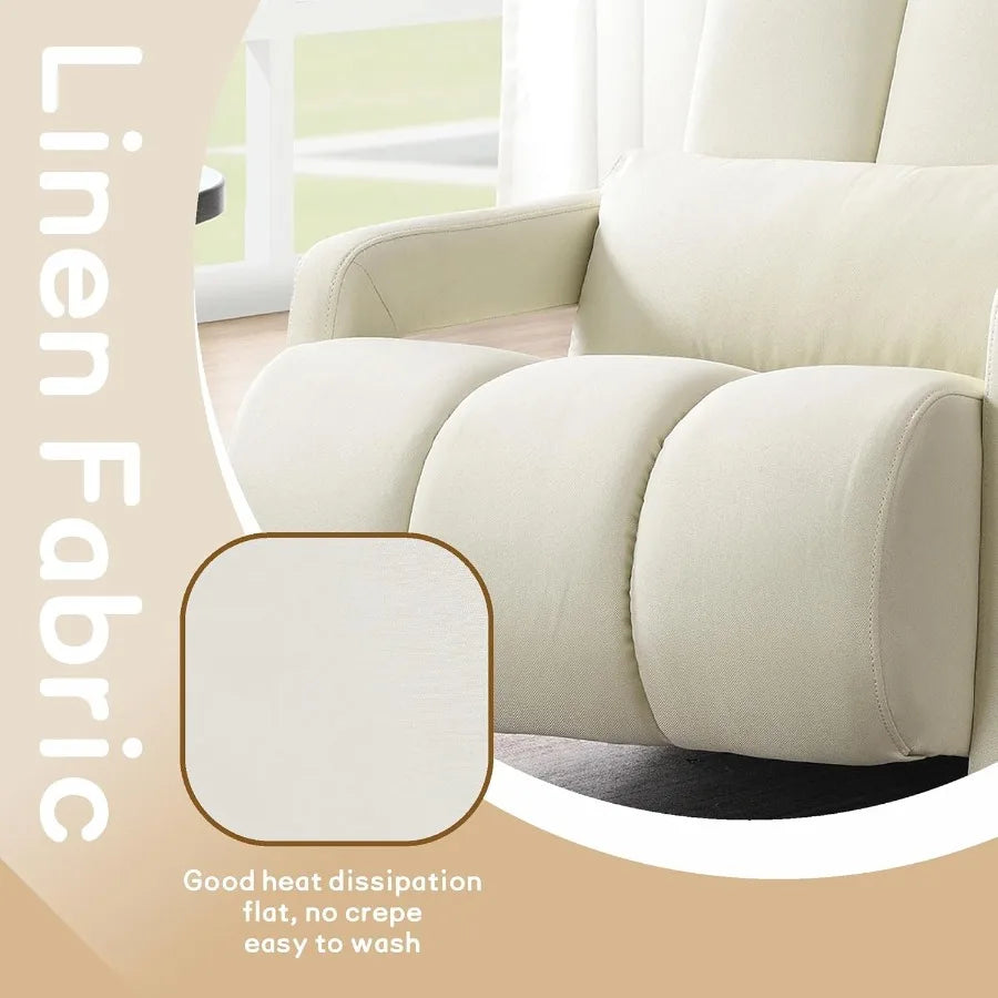 Modern Upholstered Accent Chair with Pillow Linen Fabric Comfy Chair for Living Room Bedroom and Small Spaces Beige