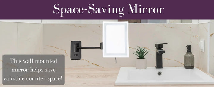 (UUX) Rectangular 6.5- x 9 Mount  Makeup Mirror with 5X Magnification and 15.5Inch Wall Extension  Ni UQ
