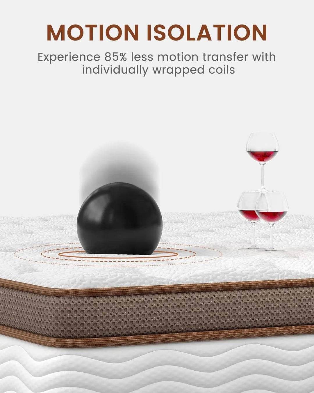 BedStory 12-14'' Hybrid Queen Size Mattress - Full/King - Medium Firm - Gel Memory Foam & Innersprings for Comfortable Sleep